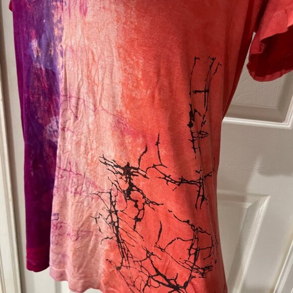 Y2K ART OF CLOTH T-SHIRT HAND DYED SHIRT MADE IN USA Sz S HIPPIE GROOVE - Picture 13 of 16